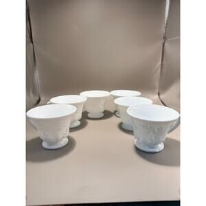 Vintage Indiana Glass COLONY Harvest Milk Glass Punch Snack Cup Set of 6